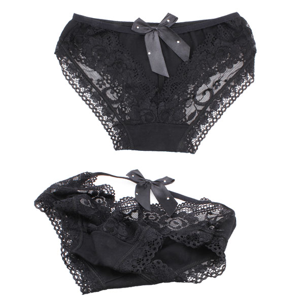 Black Sexy Lace Seductive Lingerie Panties T-BACK / G-String Sheer ...